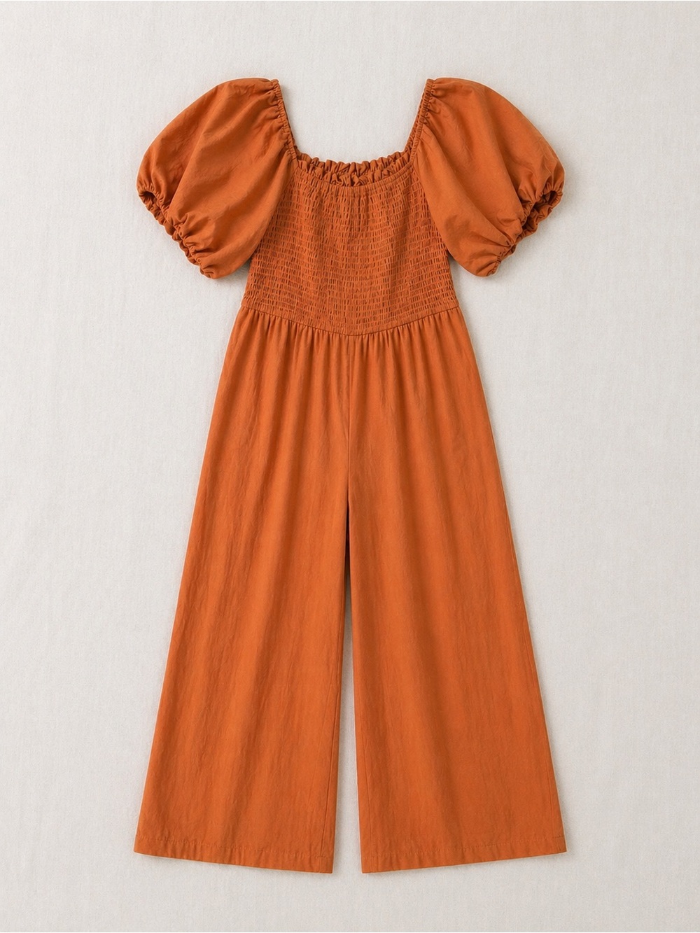Womens Wide Leg Smocked Jumpsuit Romper Size 8 Coastal Bohemian Euro Summer - Picture 2 of 7